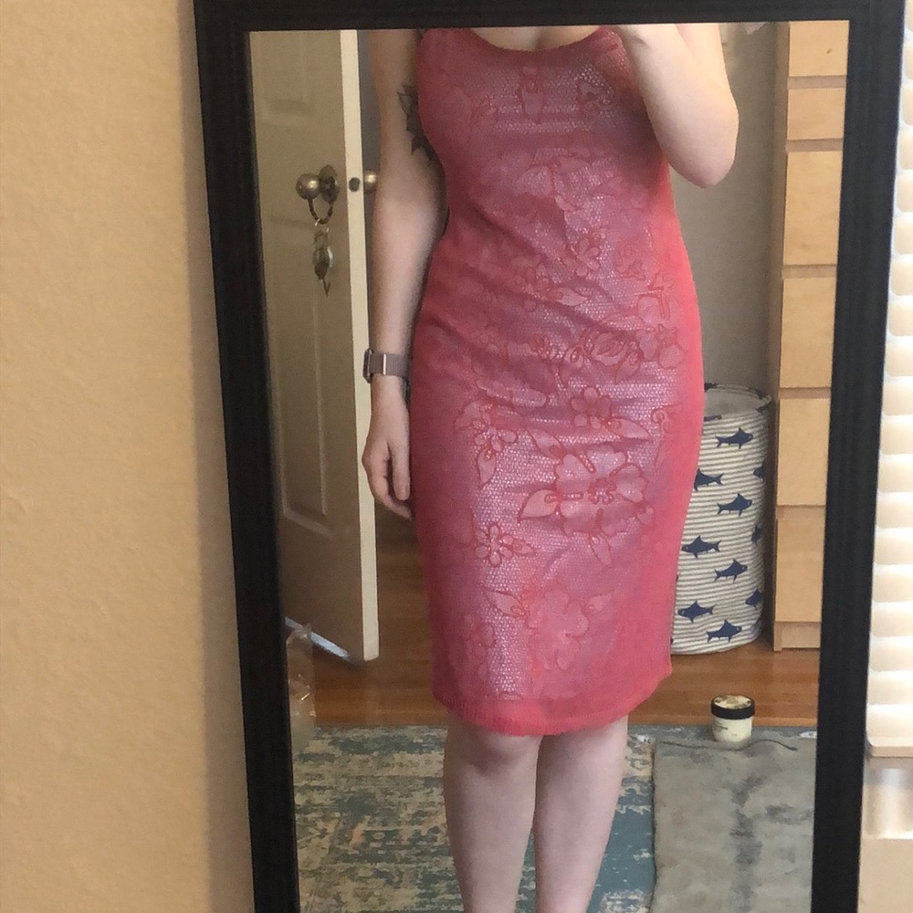 UNIQUE METALLIC Hawaiian floral print dress